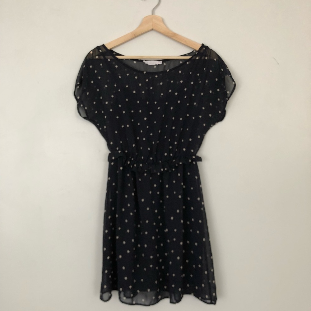 Blue and White Polka Dot Dress